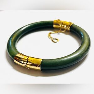Vintage Genuine Nephrite / Jade Bangle Bracelet